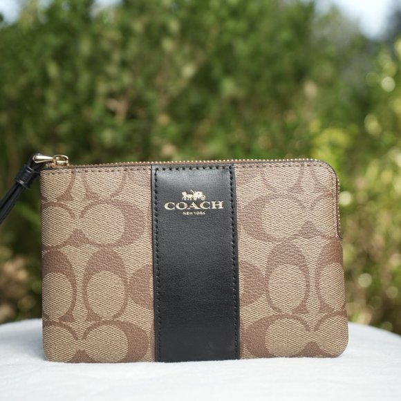 Coach  corner zip wallet  signature leather - Picture 1 of 5
